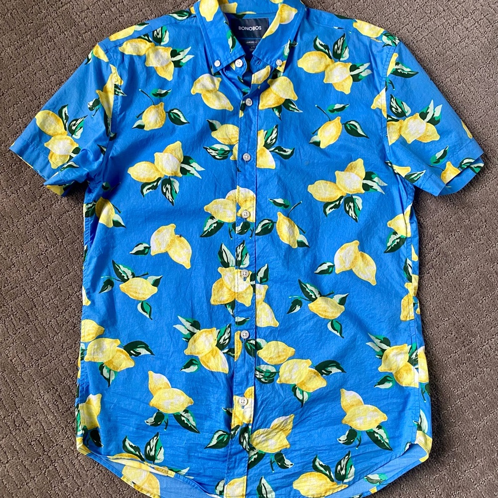 Bonobos Blue and Yellow Casual Button Down Shirt